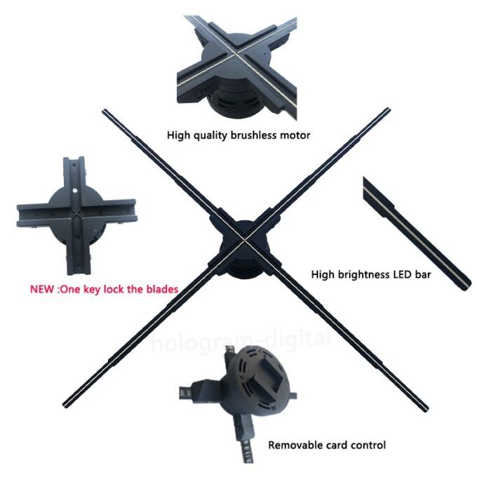 elloindia 80cm 3D Hologram fan