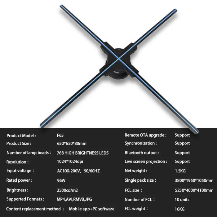 Elloindia 65cm 3D Hologram fan