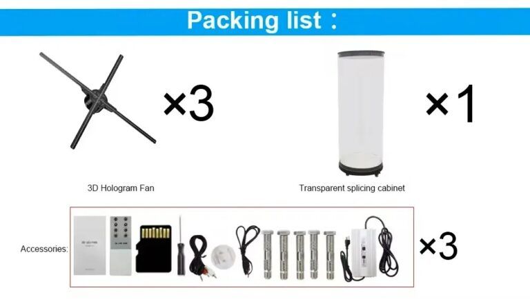 ELLO INDIA 3D HOLOGRAM FAN TUBE - Human-Sized 3D Hologram Display Cabinet (6ft Tall Display, 7ft Overall) - Enclosed Multi-Fan System