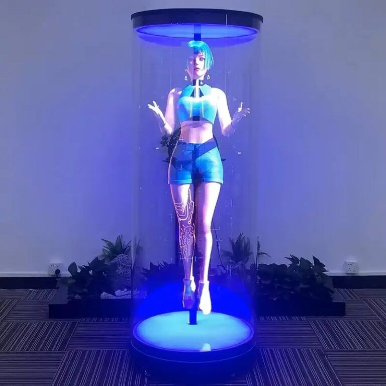 ELLO INDIA 3D HOLOGRAM FAN TUBE - Human-Sized 3D Hologram Display Cabinet (6ft Tall Display, 7ft Overall) - Enclosed Multi-Fan System
