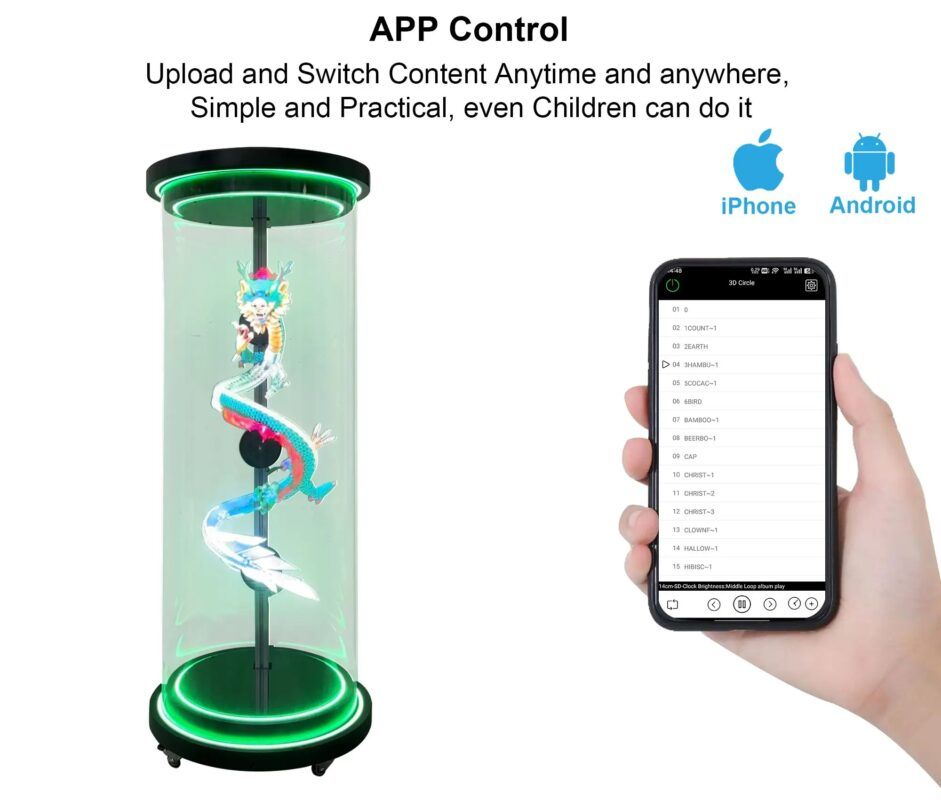 ELLO INDIA 3D HOLOGRAM FAN TUBE - 1080P Resolution, Enclosed Design